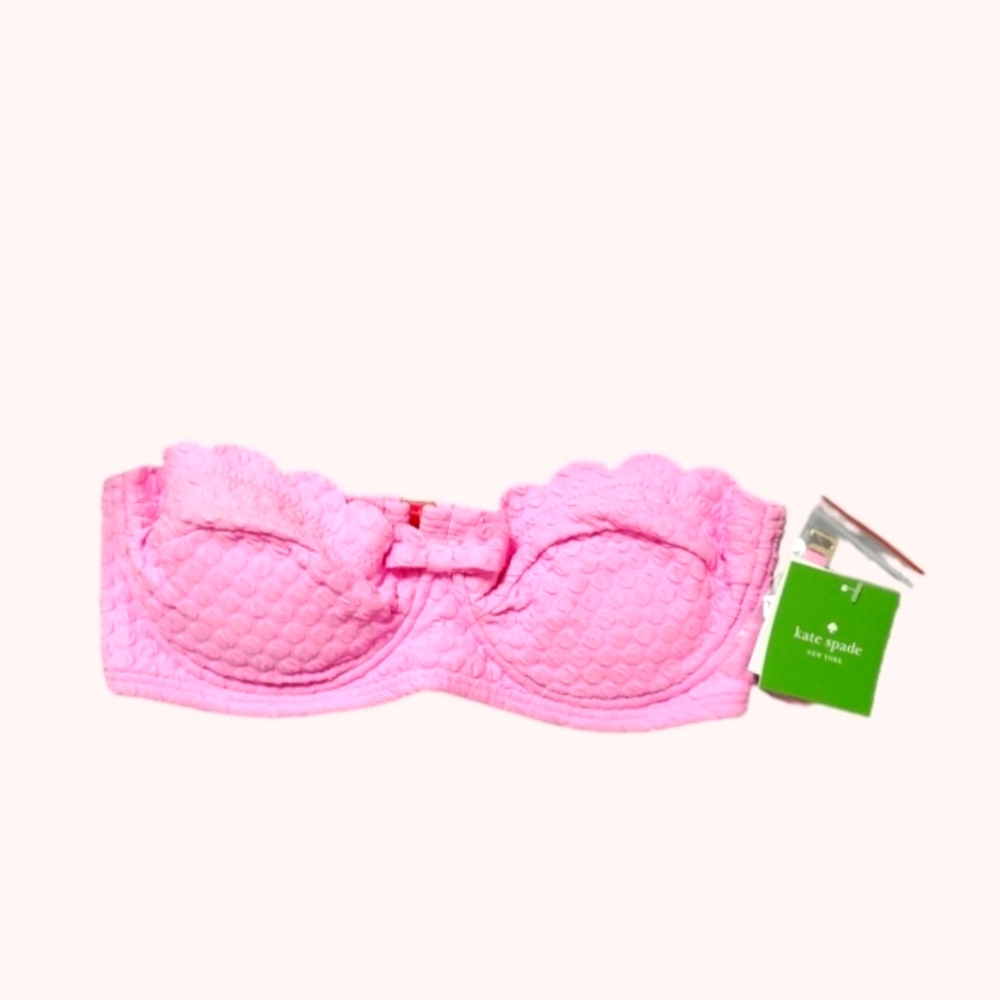 KATE SPADE Swim Top Pink Designer Swimwear Cruise 2017 NWT